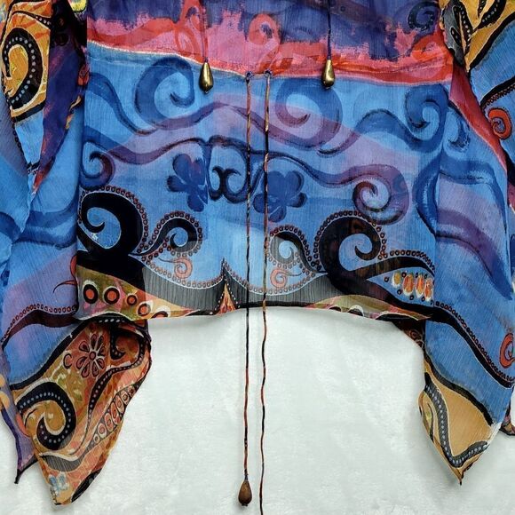 Zeugari Bohemian Silk Beach Cover Up Size Small - Picture 6 of 16